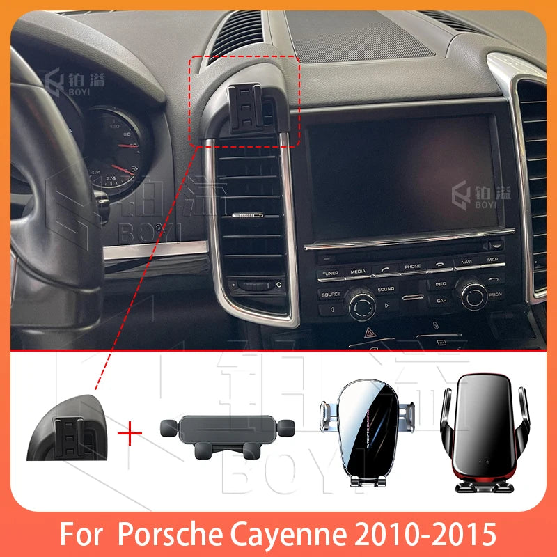 Phone Holde Car For Porsche Cayenne 2010-2015 Mobile Support Special Fixed Bracket Base Wireless Charging Stand Interior