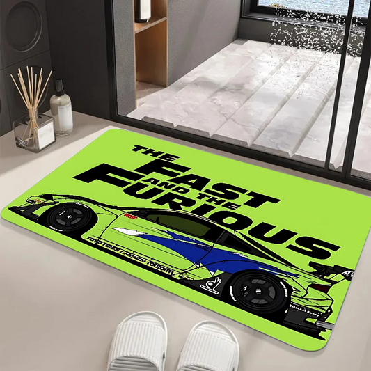 JDM Car Floor Mat Graphic Printed Flannel Doormats For Bathroom Kitchen Entrance Carpet Home Decor