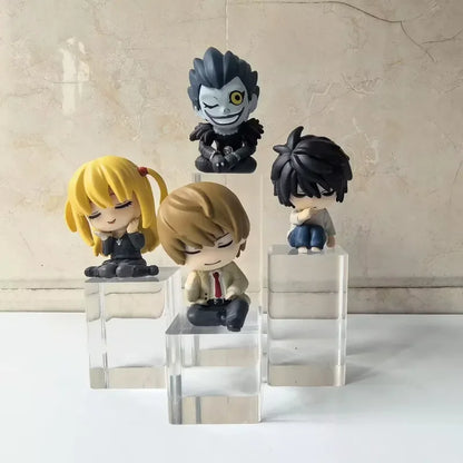 Death Note Sleeping Mini Figures 4pcs/Set L Misa Amane Light Yagami Ryuk Cute Anime Figurine Ornament Car Decor Capsule Toy Gift
