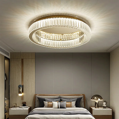 Crystal modern simple circular home ceiling light Italian style light luxury living room study bedroom home decoration lighting