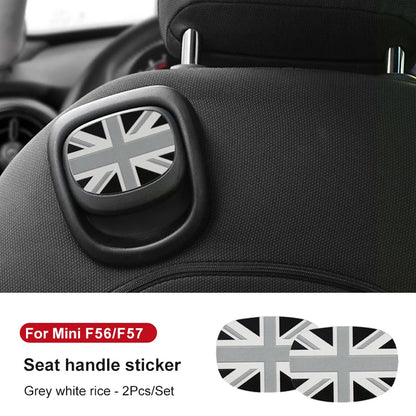 Leather Car Rear Seat Back Handle Decal Cover Protective Sticker For Mini Cooper R56 R55 F56 F57 Interior Decorative Accessories