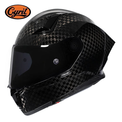 Unisex Lightweight Carbon Fiber Kevlar Full Face Motorcycle Street Bike Helmets Racing Helmet DOT ECE Approved CYRIL Casque Moto