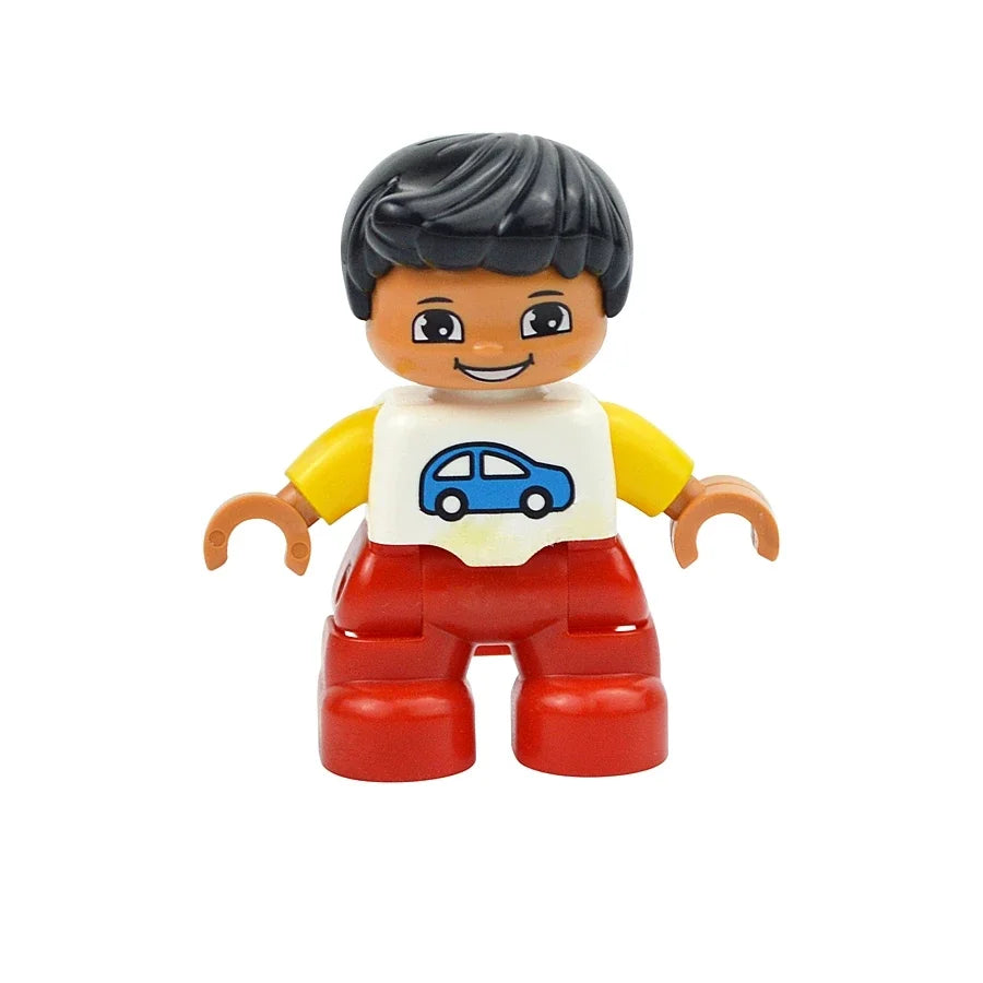 Figures Dolls Big Size Building Blocks Family Action Workers Doctor Police Farmer Compatible Large Bricks Duploes Kid Toys