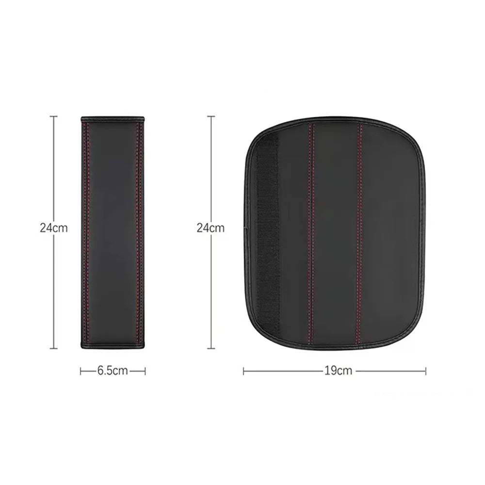 2Pcs Car Seat Belt Leather Safety Belt Shoulder Covers Interior For Fiat 500 500L 500S 500X 500C 500E 500L 500S 500X 500C 500E
