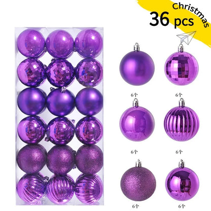 36p Christmas Alien Ball Pendant Christmas Tree Decoration Pendant Set Christmas Ball Festival Decoration Scene Arrangement