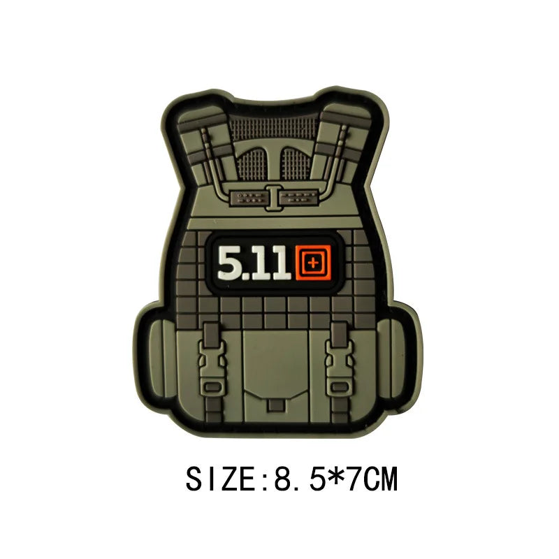 3D PVC Military Tactical Embroidery Patches Backpack Emblem Applique with Hook Outdoors Morale Armband Badges Clothes Stickers