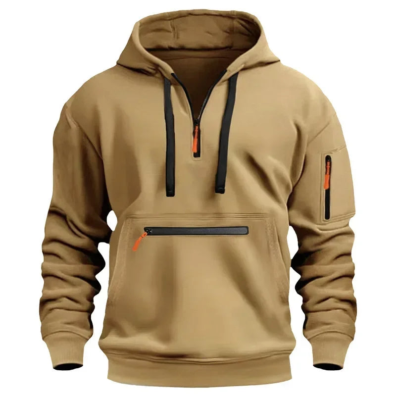 2026 New Men's Fashion Casual Hoodie Autumn/Winter Multi Pocket Fashion Loose Oversized Hoodie Men's Wear