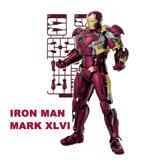 Marvel Iron Man MK46 Assembled Model Fondjoy Action Figure 1/12 ABS Joint Movable Toys Desktop Decorations Boy Christmas Gifts