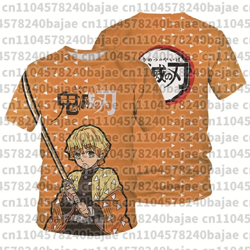 Demon Slayer Kimetsu no Yaiba Tanjiro 3D Quick Dry T-Shirt Adult Kids Sports Casual Anime Merch Summer outdoor streetwear