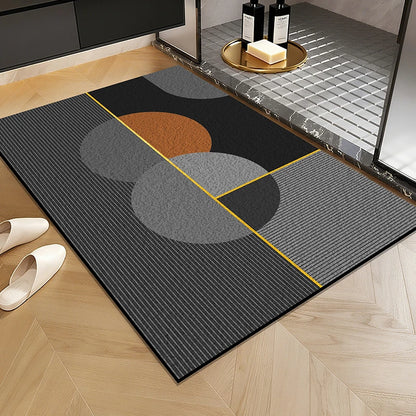 1 Elegant Style Diatomaceous Earth Material Machine Washable Rectangular Bathroom Mat, Absorbent Pad, and Entrance Door Mat