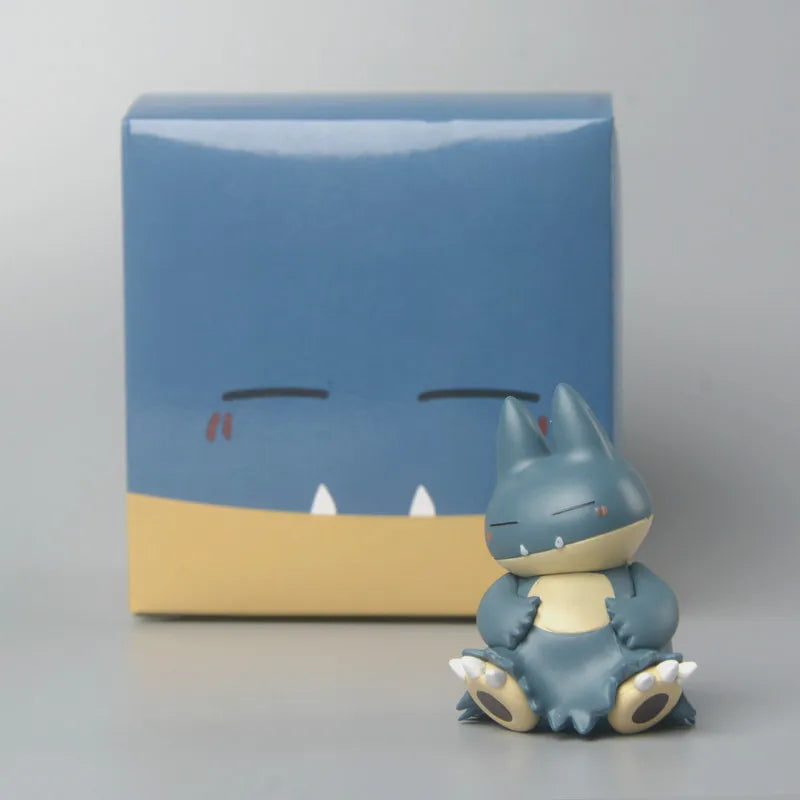 3pcs Pocket Monsters Sleeping Psyduck Snorlax Anime PVC Figure Set Cute Mini Spirit Doll Collection Model Toy Desktop Decor Gift