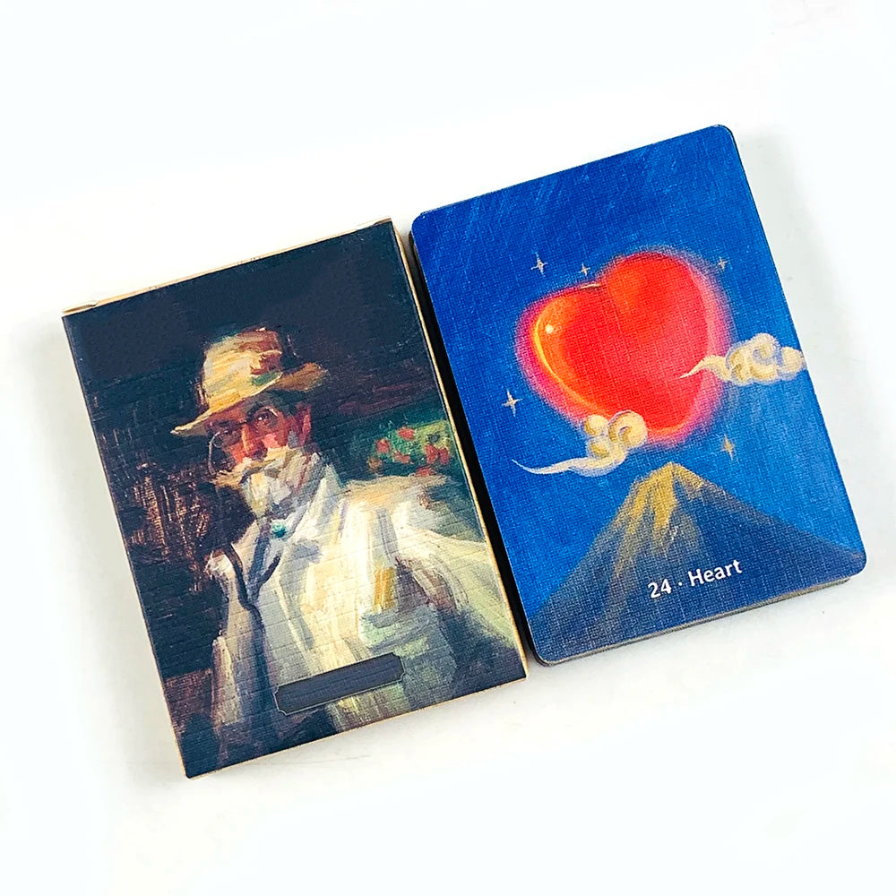 8.8*6.3CM Oracle Deck A 38 Oil Painting Style Cards Vibrant Illustrations,Perfect For Divination & Gift Giving Party Game