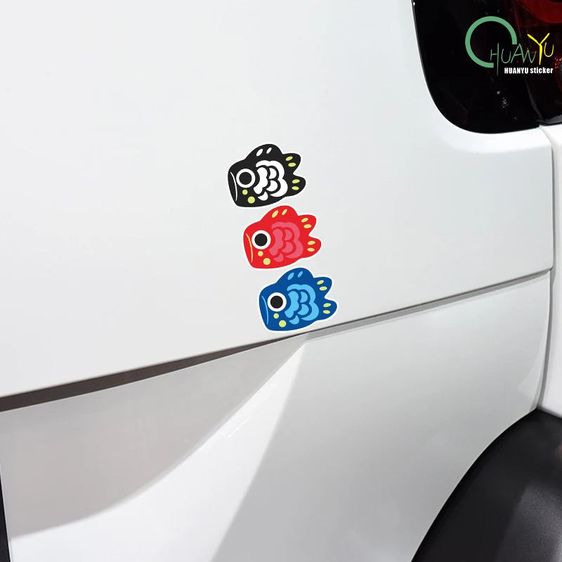 Cartoon Koi Fish Sticker Reflective Waterproof Scratch Covering Car Decal Decoration Sticker for Car Motorcycle and Electric