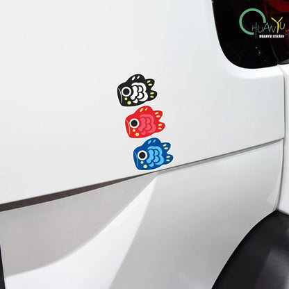 Cartoon Koi Fish Sticker Reflective Waterproof Scratch Covering Car Decal Decoration Sticker for Car Motorcycle and Electric