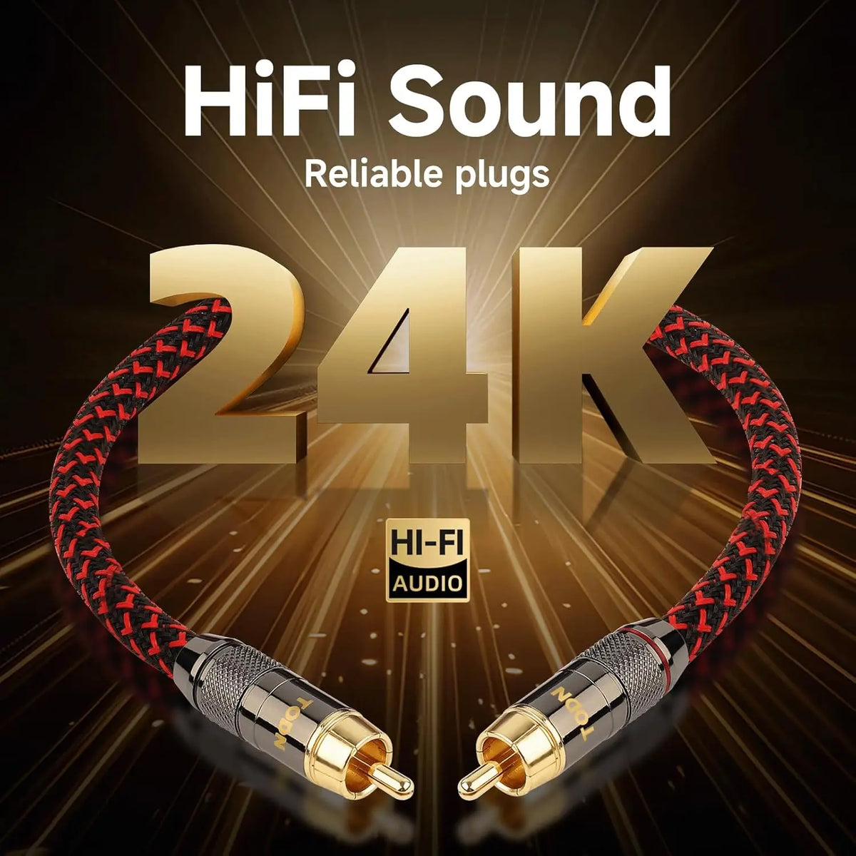 TODN Stereo 3.5mm to 2RCA Audio Cable Aux Y Splitter Jack 4N OFC Conductor for Speaker PC Phone Amplifiers Mixer