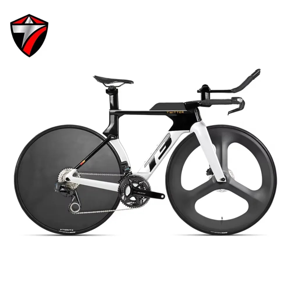 TT Bicycle Disc Brake Time Trial Triathlon Complete Bike T3 Carbon Fiber Wheelset 24 Speed ETap AXS-12S Lightweight Full