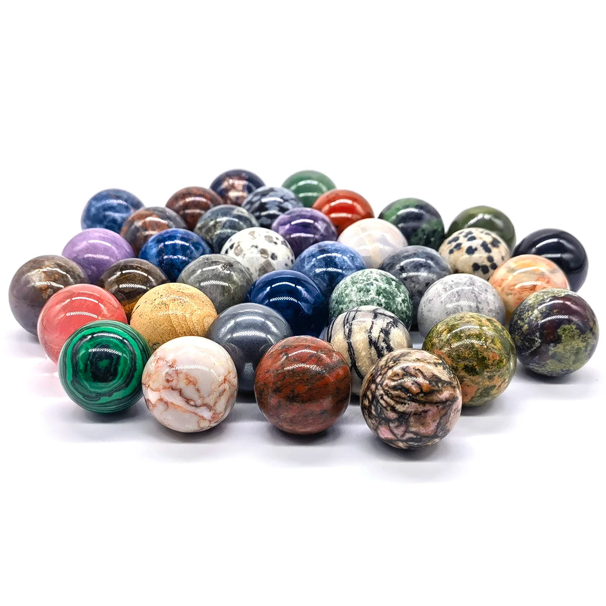 25mm Natural Stone Sphere Healing Crystal Magic Ball Amethyst Rose Quartz feng shui Collectibles energy balance Home Decor