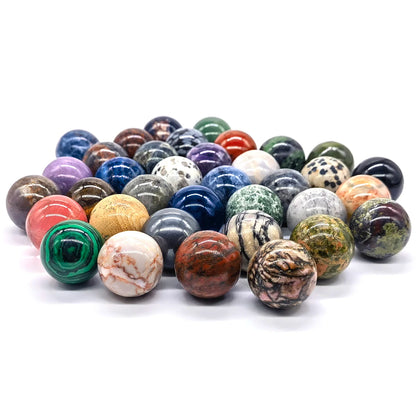 25mm Natural Stone Sphere Healing Crystal Magic Ball Amethyst Rose Quartz feng shui Collectibles energy balance Home Decor