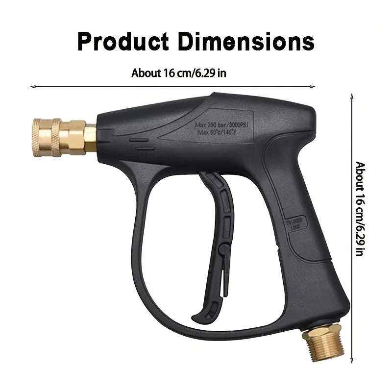 High Pressure Washer Gun, 1/4" & 3/8" Quick Connect, M22-14/15mm, Equipped with 5 Multi-angle Nozzles, Universal Professional