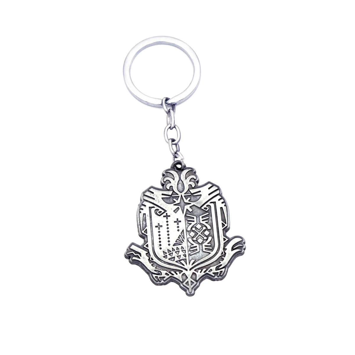 5cm/1.96in Monster Hunter Peripheral Keychain World Hunter Guild Logo Greatsword Bow Taijutsu Sword Exterminating Dragon Pendant