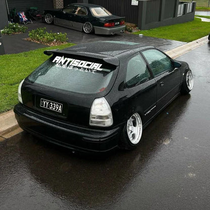 JDM Style 'ANTISOCIRL' Vinyls Decal, Windshield Rear Window Decal Car Sticker Banner, High Quality for Car Truck & LAPTOP!