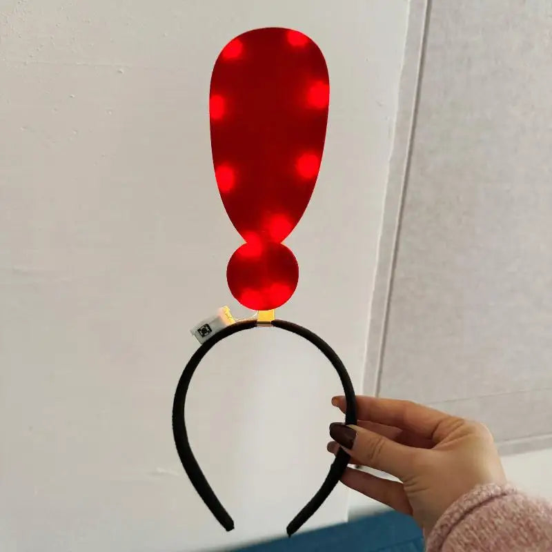 1PCSUnique Arrow Light Headband Funny Question Mark Hair Band Christmas Favors Girl Headgear Holiday Hair Hoop Costume Headpiece