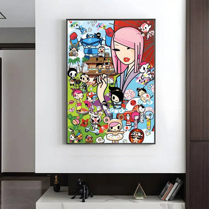Kawaii T-Tokidoki Anime Poster HD art sticky wall waterproof home living room bedroom aesthetic decoration