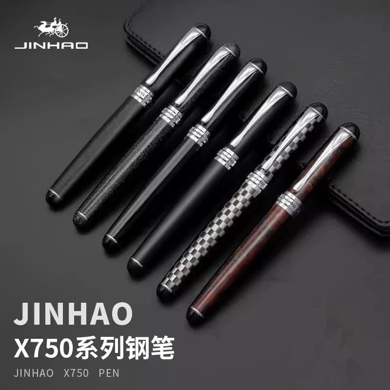 Jinhao Business Calligraphy Fountain Pen X750 Exquisite Elegant Iridium Gold Pen Office Signature Luxury Write Gifts Stationery