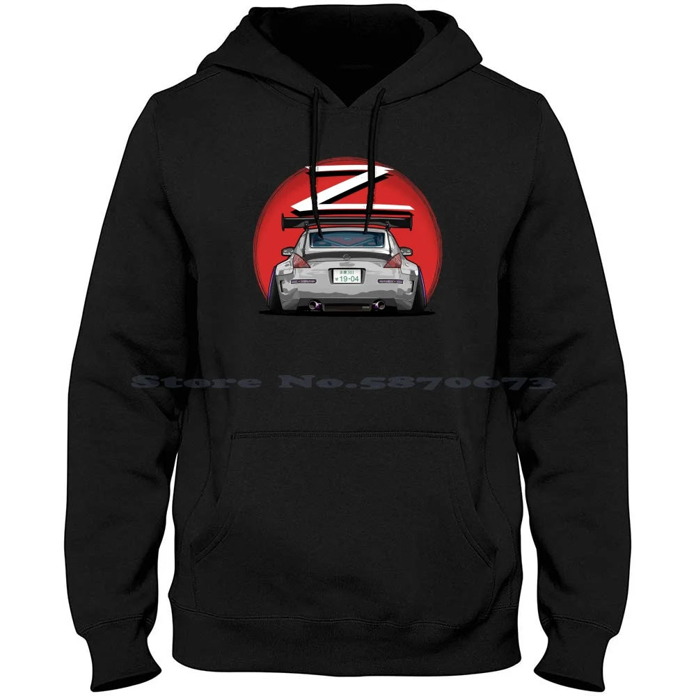 Nismo Fairlady 350z Z33 Gray 100% Cotton Hoodie 350z Nismo Z33 Midnight Blue Car Graphic Osmancetinyapici Gtr Power