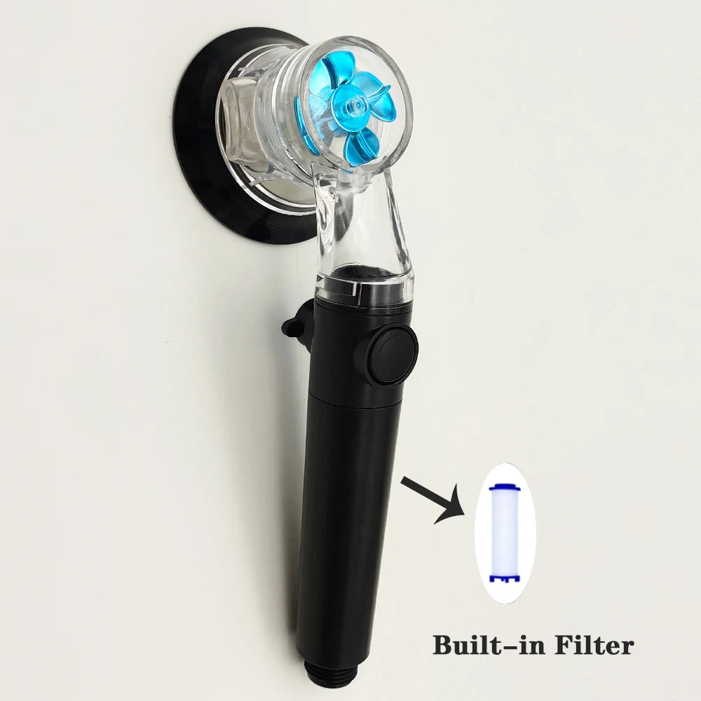 New Design Propeller Bathroom Shower Head High Pressure Water Saving With Adjustable Button Built-in Filter Handheld Shower Head