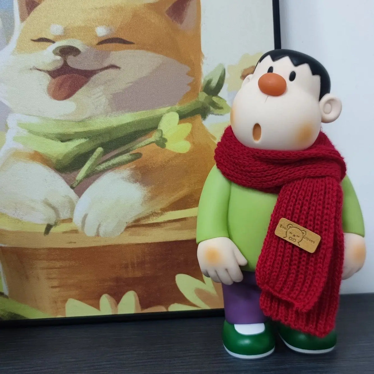 22cm Doraemon Creative Fat Tiger Head Car Rearview Automobile Trunk Decor Toy Figure Collectible Item For Vehicle Accessories