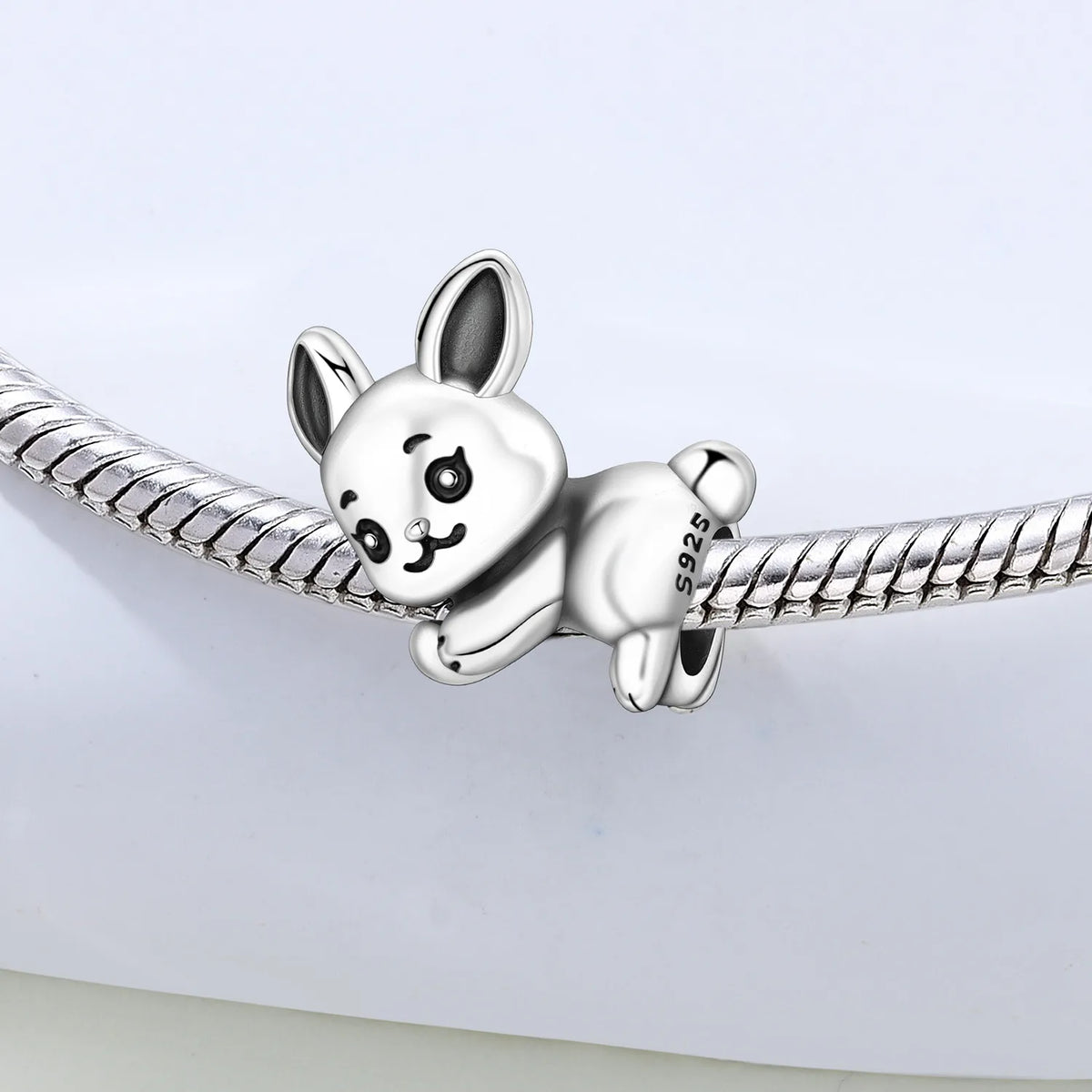 Orstarry 925 Sterling Silver Cute Rabbit Animal Beads Original Pendants Bracelet Charm Jewelry Party DIY Trendy Gifts