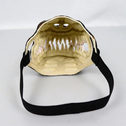 Halloween Scary Dog Latex Muzzle Costume Mask Movable Fake Horror Teeth Breathable Non‑Restrictive Pet Muzzle Cosplay Accessory