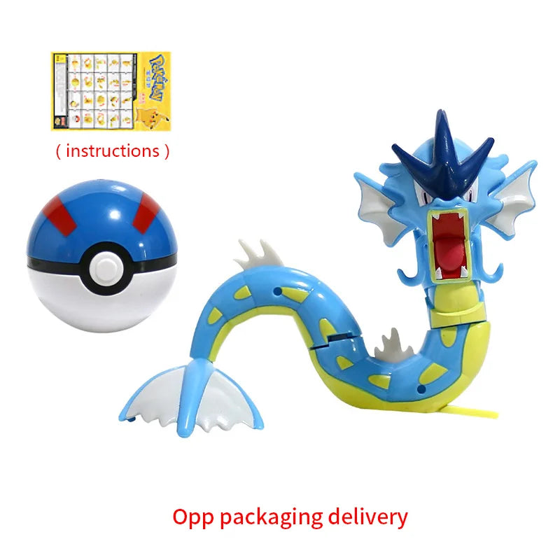 Pokemon Figure Dragonite Gengar Mew Snorlax Lapras Pokeball Elf Ball Deformation Toy Pikachu Monster Educational Doll Kids Gift