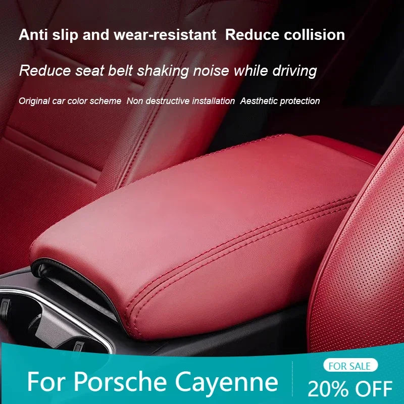 For Porsche Cayenne 2018-2025 Macan 2014-2025  PU Leather Car Armrest Box Protector Cover Central Control Interior Accessories
