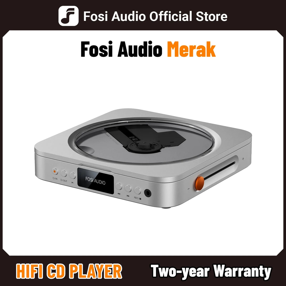 Fosi Audio Merak HiFi CD Player with Remote CS43131 DAC 210MW *2 Headphone Amp Supports USB Ripping USB Drive Input