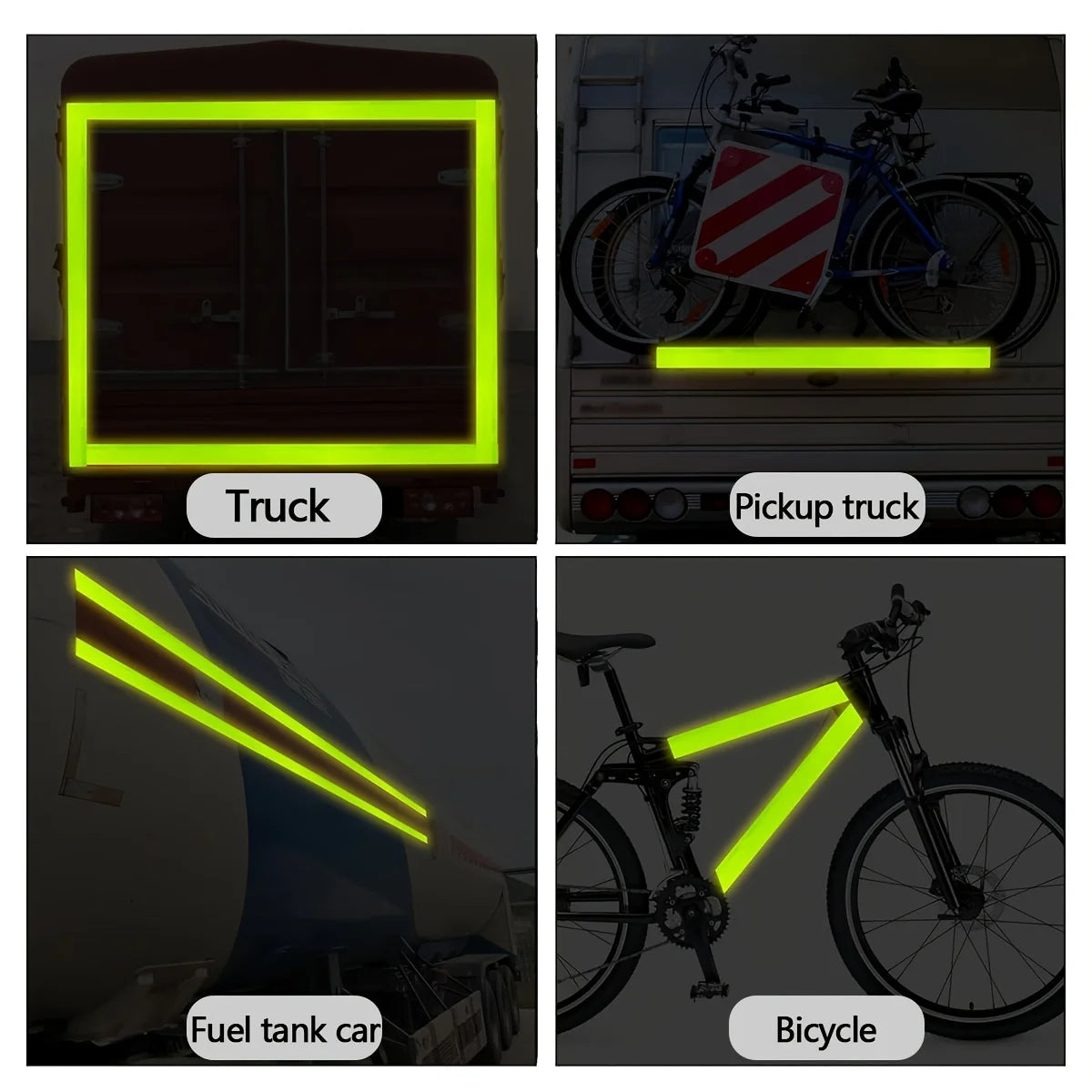 Reflective Tape Outdoor Waterproof DOT-C2 Fade Resistant Fluorescent Green Reflective Tape Strong Adhesive Safety Warning Tape