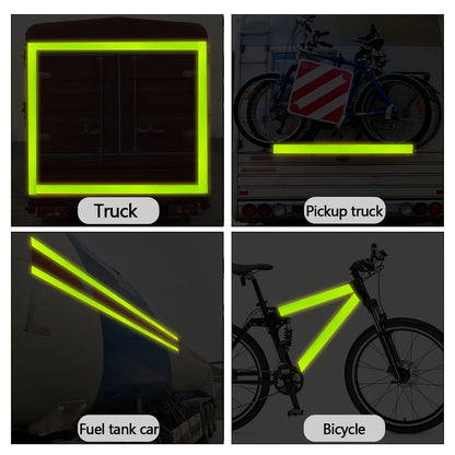 Reflective Tape Outdoor Waterproof DOT-C2 Fade Resistant Fluorescent Green Reflective Tape Strong Adhesive Safety Warning Tape