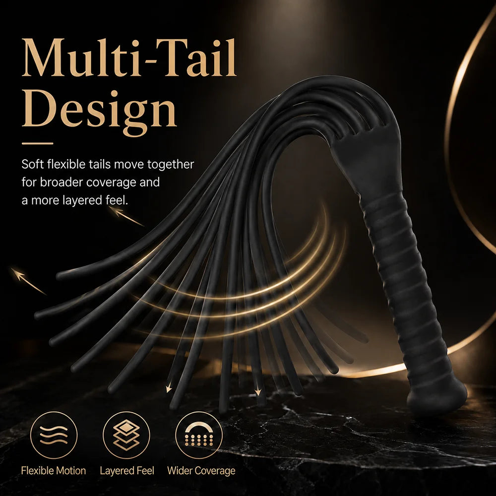 LEVETT Adult Flirting Silicone Flogger BDSM Bondage Women Sex Toys Party Spanking Queen Whip Accessories for Cosplay Couples 18+