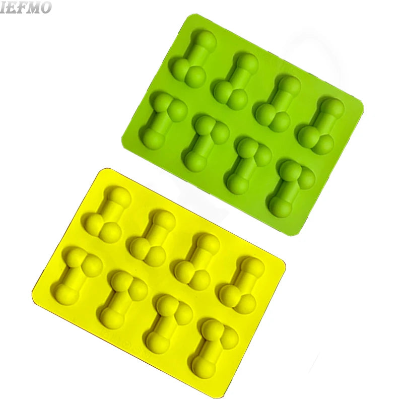 Creative Silicone Ice Mold 8 Grid Ice Cube Tray for Whiskey Cocktail Novelty Food Grade Flexible with Lid Kitchen Tool