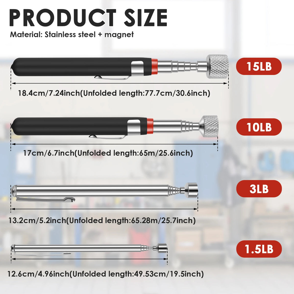 Telescopic Magnetic Pen Portable Metalworking Handy Tool Magnet Capacity for Picking Up Nut Bolt Adjustable Pickup Rod Stick