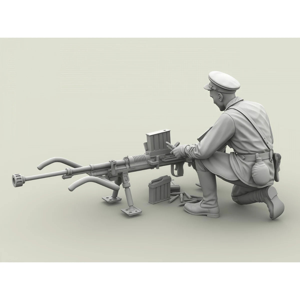 1/35scale resin unpainted model kit, featuring a Red Army major holding a captured tank rifle, unassembled and unpainted GKBK574