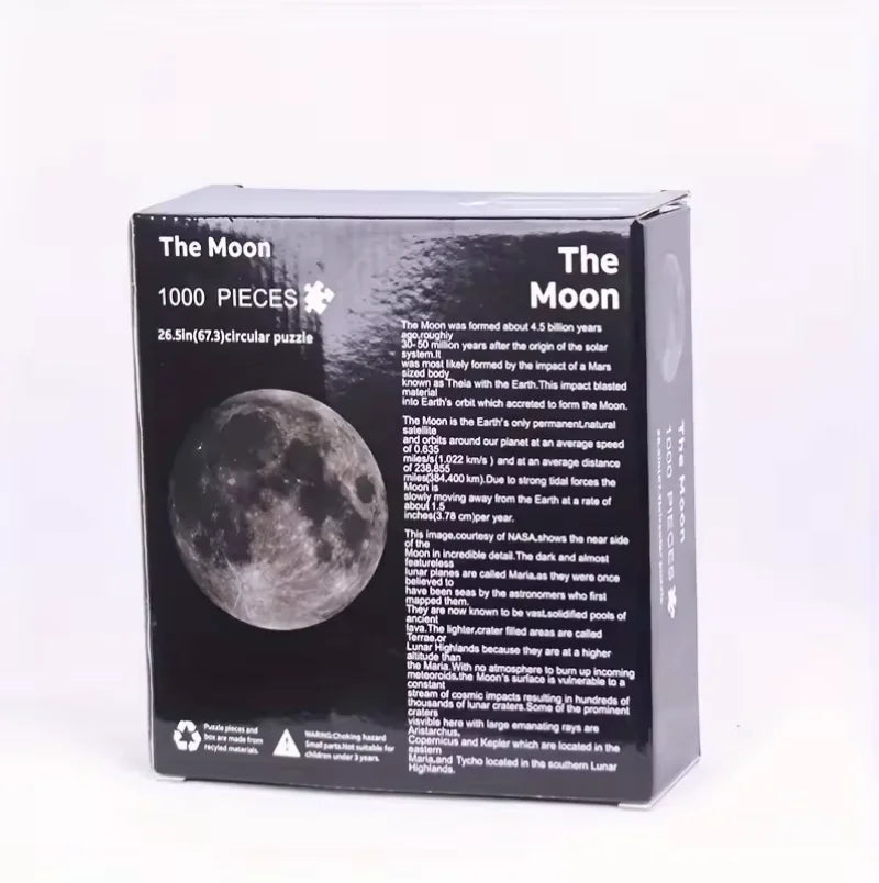 1000pcs Giant Space Moon Earth Puzzle Matte Surface Dustproof Adult Puzzle Starry Sky Plane Puzzle Wall Decoration Gift