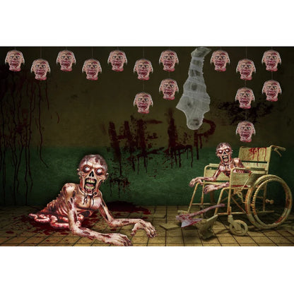 Horror Halloween Scary Blood Splatter Backdrop Red Blood Dripping Ghost Shadow Zombie Vampire Photography Background Studio