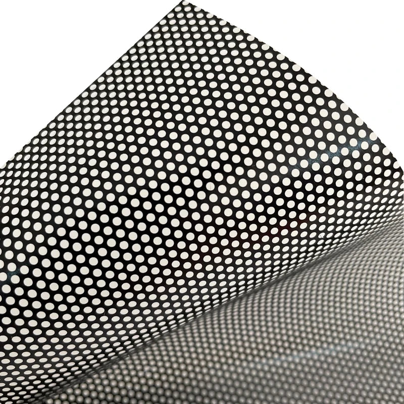 One-Way Perforated Black Vinyl Privacy Window Film Adhesive Glass Wrap Roll