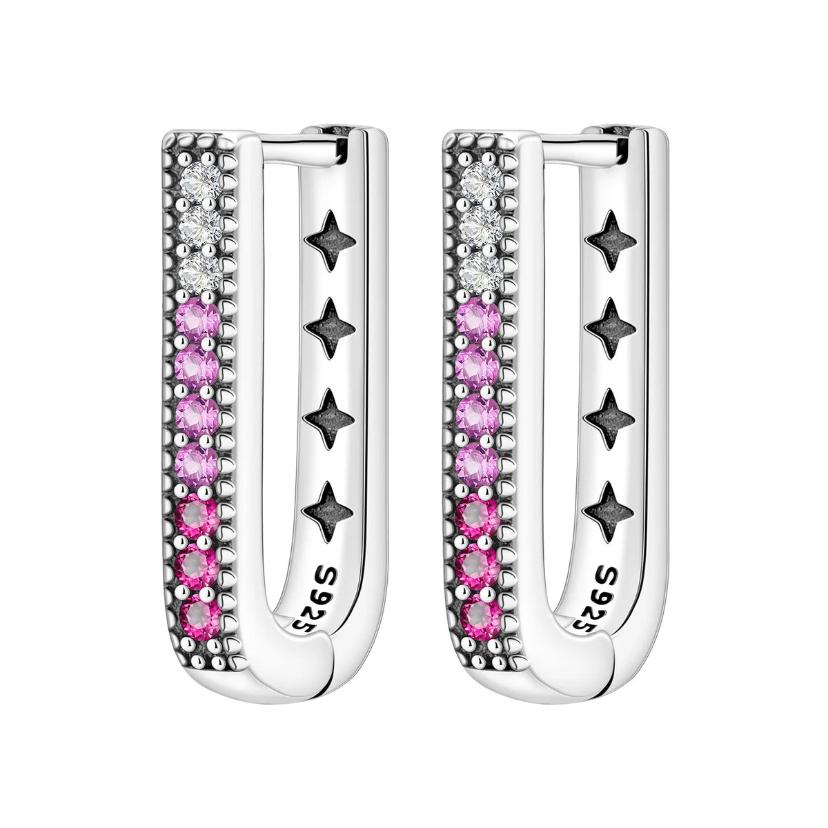 Orstarry Original 925 Sterling Silver Minimally Design Blue Zircon Earrings Women Hoop Earring Anniversary Jewelry Gifts