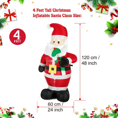 Christmas Inflatable Decorations - Gingerbread Man, Glowing Snowman, Branch Snowman, Gift Bag Snowman LED Light Lawn Decorations