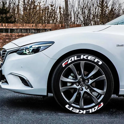 Car Styling For FALKEN Tires Wheel Letters Stickers 3D Cool Auto Decoration Motorcycle Tyre PVC Glue Stickers Waterproof White