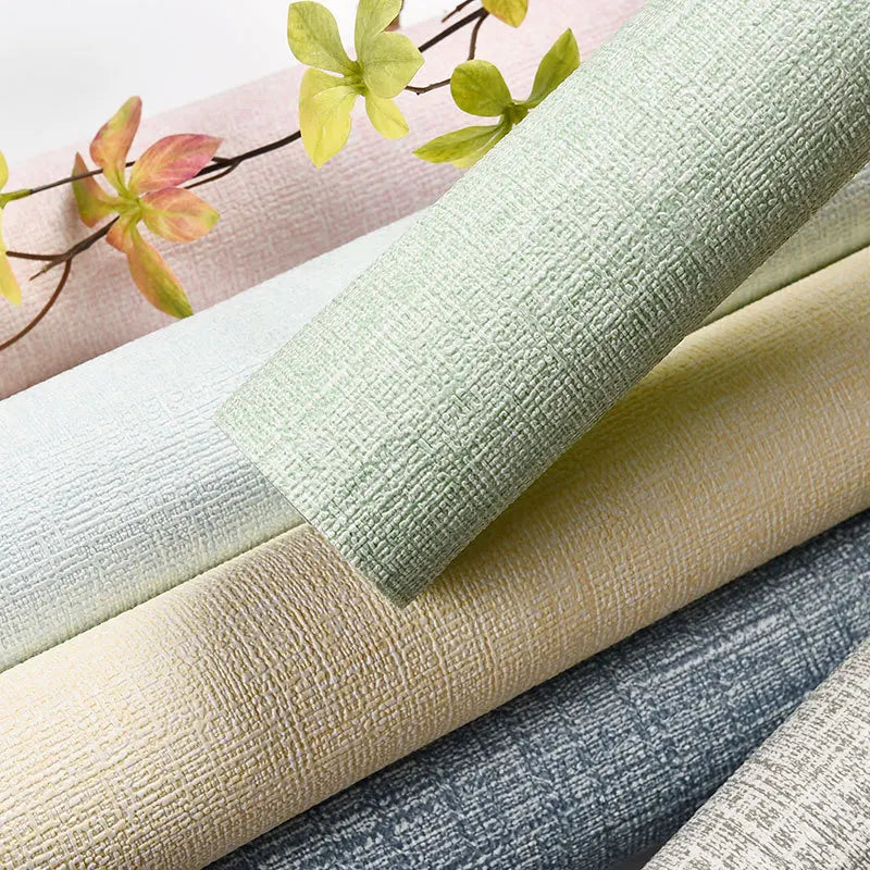 3D Linen Wall Paper Self-Adhesive Bedroom Warm Background Wallpaper Household Decor Waterproof Moisture-Proof Foam Wall Sticker