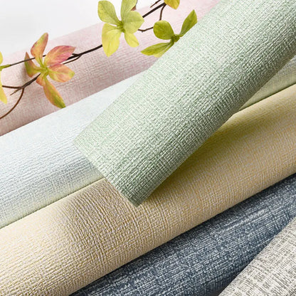 3D Linen Wall Paper Self-Adhesive Bedroom Warm Background Wallpaper Household Decor Waterproof Moisture-Proof Foam Wall Sticker
